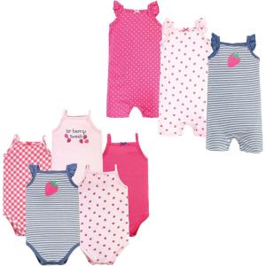 image:imageHudson Baby babygirls Cotton Bodysuits and Rompers 8piecePink Strawberry