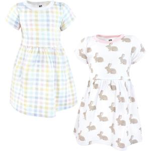 image:imageHudson Baby Girls Cotton DressesEaster Plaid Bunny