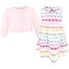 image:imageHudson Baby Toddler and Girls Cotton Dress and Cardigan SetCascading Hearts