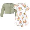 image:imageHudson Baby Toddler and Girls Cotton Dress and Cardigan SetGolden Bouquet