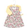 image:imageHudson Baby Toddler and Girls Cotton Dress and Cardigan SetPink Yellow Pretty Floral