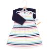 image:imageHudson Baby Toddler and Girls Cotton Dress and Cardigan SetSunset Stripe