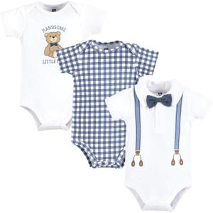 image:imageHudson Baby Infant Boy Cotton Bodysuits Gentleman Bear Suspender 03 Months