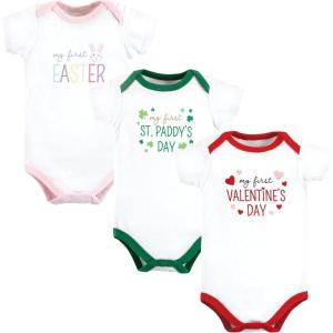 image:imageHudson Baby Unisex Baby Cotton Bodysuits Girl First Valentine Easter 36 Months