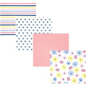 image:imageHudson Baby Unisex Baby Cotton Polyester Flannel Receiving Blankets 4PackFlowers and Strawberries