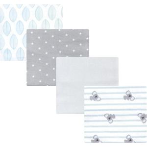 image:imageHudson Baby Unisex Baby Cotton Polyester Flannel Receiving Blankets 4PackKoala Stripe