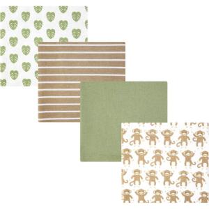 image:imageHudson Baby Unisex Baby Cotton Polyester Flannel Receiving Blankets 4PackMonkey