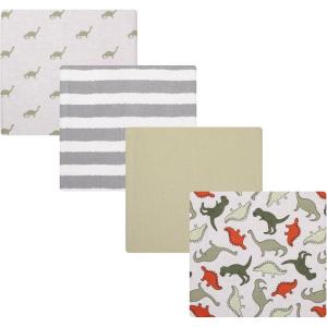 image:imageHudson Baby Unisex Baby Cotton Polyester Flannel Receiving Blankets 4PackMulti Color Dino
