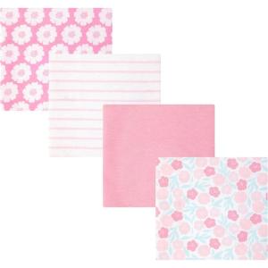 image:imageHudson Baby Unisex Baby Cotton Polyester Flannel Receiving Blankets 4PackPink Daisies