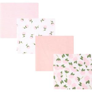 image:imageHudson Baby Unisex Baby Cotton Polyester Flannel Receiving Blankets 4PackPink Peony