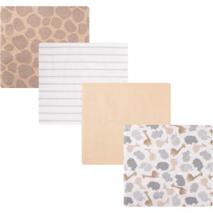 image:imageHudson Baby Unisex Baby Cotton Polyester Flannel Receiving Blankets 4PackSafari Friends
