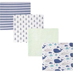 image:imageHudson Baby Unisex Baby Cotton Polyester Flannel Receiving Blankets 4PackSea Friends