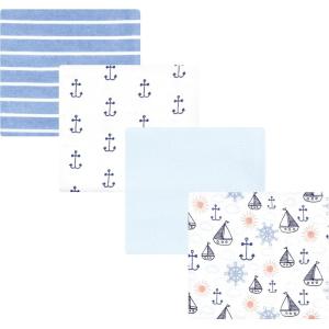 image:imageHudson Baby Unisex Baby Cotton Polyester Flannel Receiving Blankets 4PackSunshine and Sailboats
