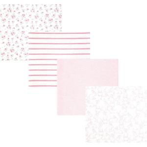 image:imageHudson Baby Unisex Baby Cotton Polyester Flannel Receiving Blankets 4PackWispy Wild Flower Bunny