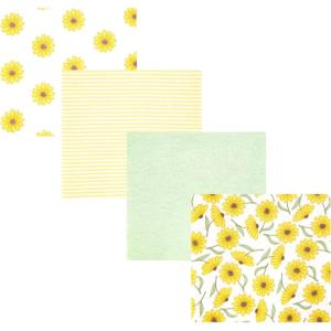 image:imageHudson Baby Unisex Baby Cotton Polyester Flannel Receiving Blankets 4PackYellow Daisy