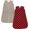 image:imageHudson Baby Infant Girl Thermal Sleeveless Sleeping Bag 2pkBuffalo Plaid Leopard