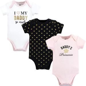 image:imageHudson Baby baby boys Hudson Unisex Cotton Bodysuits Daddys Princess 1218 Months and Toddler T Shirt Set Daddys Princess  Family Months US