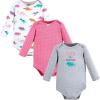 image:imageHudson Baby Baby Girls Cotton Longsleeve Bodysuits 3packCuteasaurus