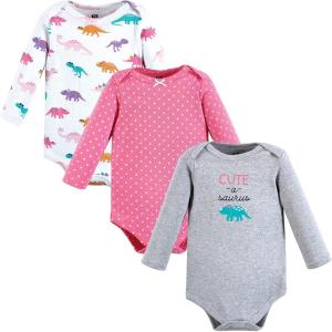 image:imageHudson Baby Baby Girls Cotton Longsleeve Bodysuits 3packCuteasaurus