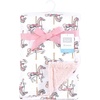 image:imageHudson Baby Infant Girls Plush Blanket with Furry Binding and Back Carousel Horse One Size