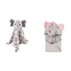 image:imageHudson Baby Animal Face Security Blanket Elephant and Cotton Animal Face Hooded Towel Pretty ElephantElephant