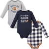 image:imageHudson Baby Basics Infant Boys Essential Long Sleeve Bodysuits 3PackGridiron Play