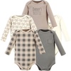 image:imageHudson Baby Basics Unisex Baby Cozy Long Sleeve Bodysuits 5PackCozy Bear Hug
