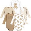image:imageHudson Baby Basics Unisex Baby Cozy Long Sleeve Bodysuits 5PackCuddly Teddies