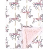 image:imageHudson Baby Infant Girls Plush Blanket with Furry Binding and Back Carousel Horse One Size