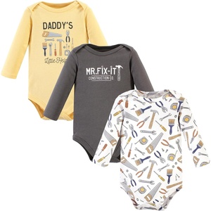 image:imageHudson Baby Basics Infant Boys Essential Long Sleeve Bodysuits 3PackBusy Builder