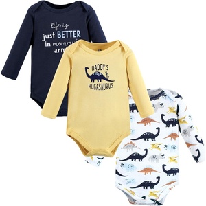 image:imageHudson Baby Basics Infant Boys Essential Long Sleeve Bodysuits 3PackFriendly Dino
