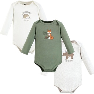 image:imageHudson Baby Basics Infant Boys Essential Long Sleeve Bodysuits 3PackWoodland Fox