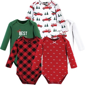 image:imageHudson Baby Basics Infant Girls Cozy Long Sleeve Bodysuits 5PackFestive Joy
