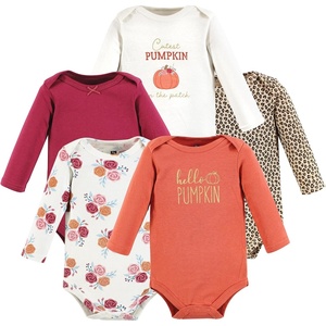 image:imageHudson Baby Basics Infant Girls Cozy Long Sleeve Bodysuits 5PackSweet Pumpkin