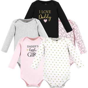 image:imageHudson Baby Basics Infant Girls Cozy Long Sleeve Bodysuits 5PackSweetheart Daddy