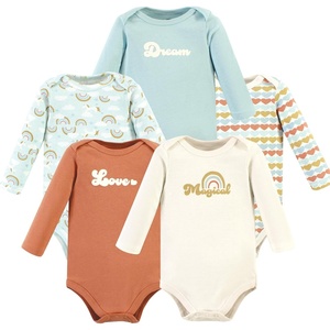 image:imageHudson Baby Basics Infant Girls Cozy Long Sleeve Bodysuits 5PackWhimsical Spectrum