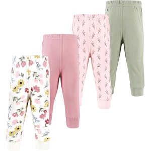 image:imageHudson Baby Basics Unisex Baby Comfy Cotton Pants 4PackBlush Bloom Art