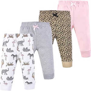 image:imageHudson Baby Basics Unisex Baby Comfy Cotton Pants 4PackBlush Safari Adventure