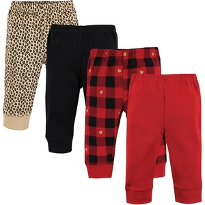 image:imageHudson Baby Basics Unisex Baby Comfy Cotton Pants 4PackCrimson Heart Plaid