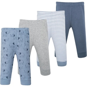 image:imageHudson Baby Basics Unisex Baby Comfy Cotton Pants 4PackElephant Playtime