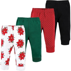 image:imageHudson Baby Basics Unisex Baby Comfy Cotton Pants 4PackFestive Evergreen