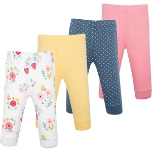 image:imageHudson Baby Basics Unisex Baby Comfy Cotton Pants 4PackFluttering Blooms