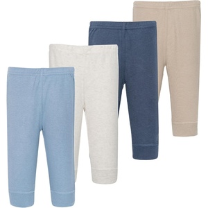 image:imageHudson Baby Basics Unisex Baby Comfy Cotton Pants 4PackOcean Sands
