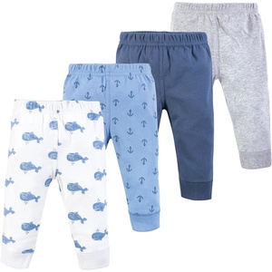 image:imageHudson Baby Basics Unisex Baby Comfy Cotton Pants 4PackOceanic Whales