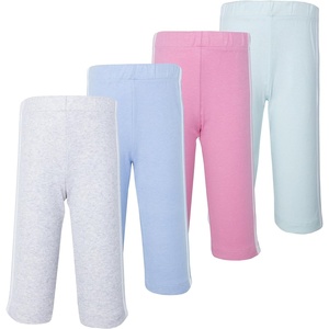 image:imageHudson Baby Basics Unisex Baby Comfy Cotton Pants 4PackRose Petal Gray