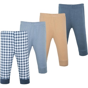 image:imageHudson Baby Basics Unisex Baby Comfy Cotton Pants 4PackSky Gingham