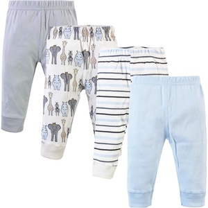 image:imageHudson Baby Basics Unisex Baby Comfy Cotton Pants 4PackWild Blue Expedition