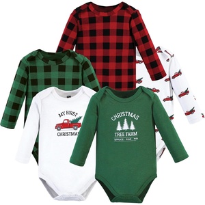 image:imageHudson Baby Basics Unisex Baby Cozy Long Sleeve Bodysuits 5PackHoliday Evergreen