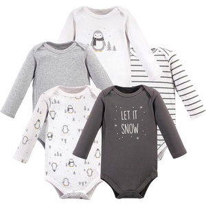 image:imageHudson Baby Basics Unisex Baby Cozy Long Sleeve Bodysuits 5PackSnowy Penguin