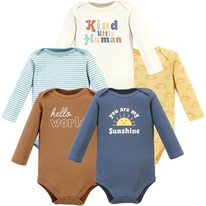 image:imageHudson Baby Basics Unisex Baby Cozy Long Sleeve Bodysuits 5PackSunny Spirit